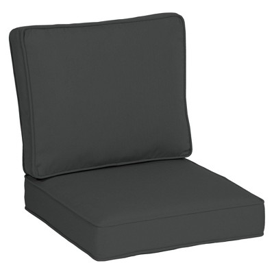 24" x 24" Plush Deep Seat Cushion Set Slate Gray - Arden Selections