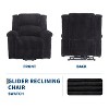 Corduroy Recliner Chair, Manual Adjustable Recliner Sofa with Handle, Pillow Top Arms, Thick Padding, Side Pocket, 400Lbs Capacity - 4 of 4