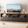 Black TV Stand, Up to 80 Inch TVs, 70-Inch Media Center with Open Shelves and 3 Storage Drawers, Mid Century Modern Entertainment Center - 4 of 4