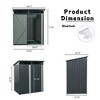 5ft x 3 Ft Outdoor Metal Storage Shed With Lockable Door Sloping Roof Storage Cabinet For Patio Lawn Backyard Trash Cans - 2 of 4