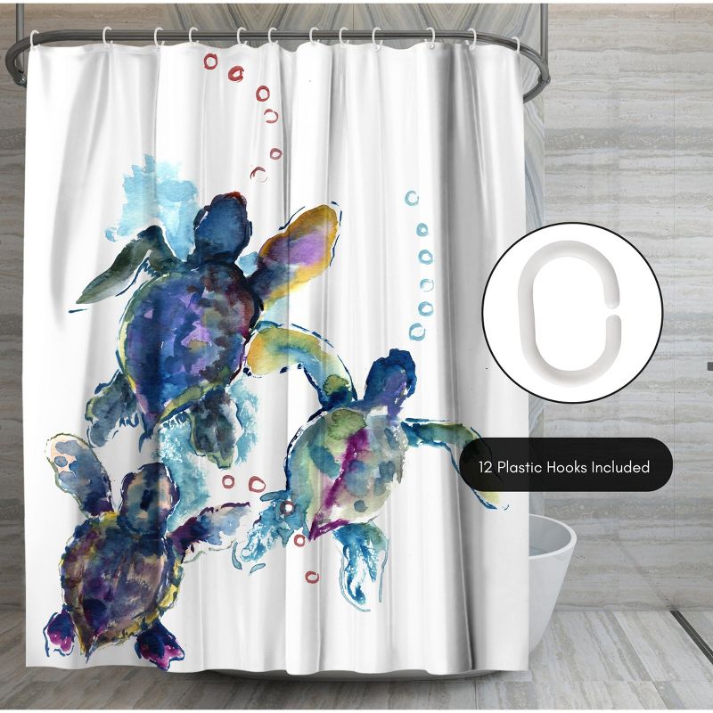 Americanflat 71" x 74" Shower Curtain, Baby Sea Turtles 3 by Suren Nersisyan, 6 of 9