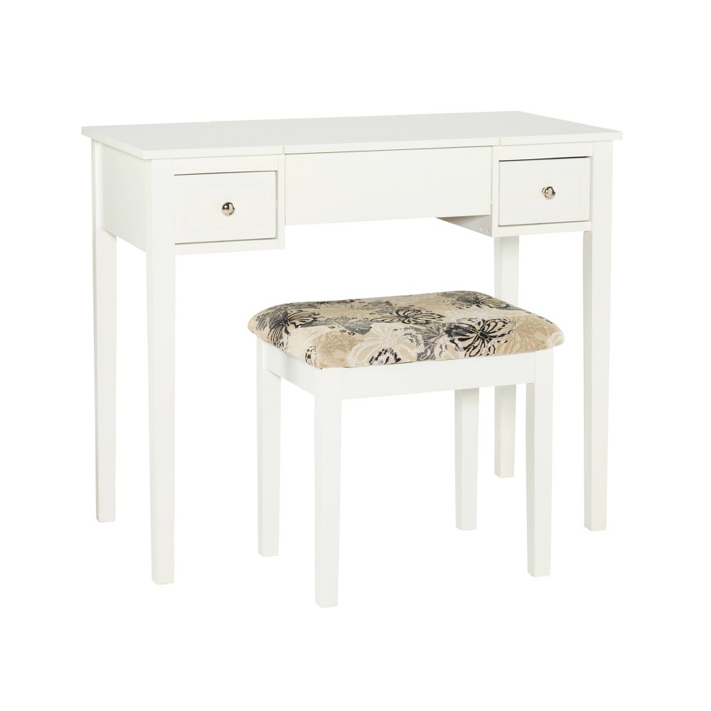 Upc 753793888026 Butterfly Vanity And Stool White Linon