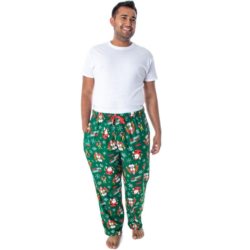 Elf The Movie Men's Buddy OMG! Santa I Know Him! Allover Print Pajama Pants Green, 3 of 5