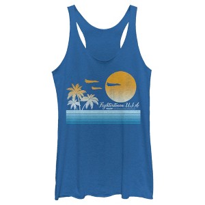 Women's Top Gun Retro Landscape Fightertown, USA Racerback Tank Top - 1 of 4