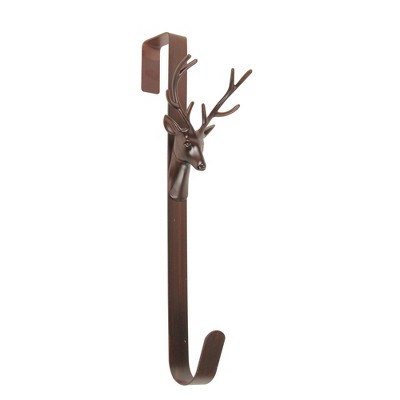 Northlight 15.25" Brown Rustic Deer Over the Door Christmas Wreath Hanger