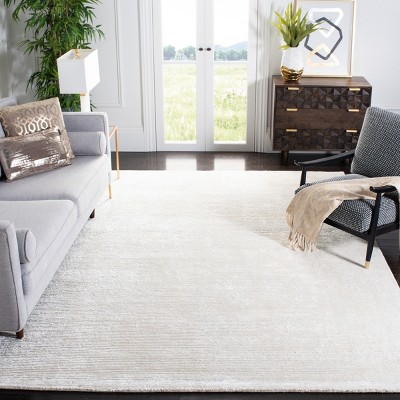 Elegant Ivory Mirage 8' x 10' Hand-Knotted Wool-Blend Area Rug