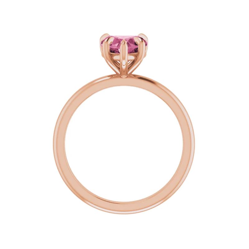 Pompeii3 7mm Pink Topaz Women's Heart Ring in 14k Gold 7mm Tall, 3 of 5