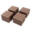 GlasFlength Carpet Tiles 44 Pack 12" Interlocking Deck Tiles, Vertical Pattern Waterproof Outdoor Flooring for Patio Balcony, Brown, 12"*12"*0.8" - 3 of 4