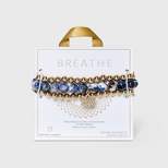 Beloved + Inspired Gold Jade with Lotus Charm Trio Stretch Beaded Bracelet Set - Jade