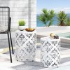 Osparple Round Outdoor Side Table with Durable Frame,Metal Patio End Tables for Backyard,Pool,Indoor Companion,Durable and Rustproof,2PC - 4 of 4