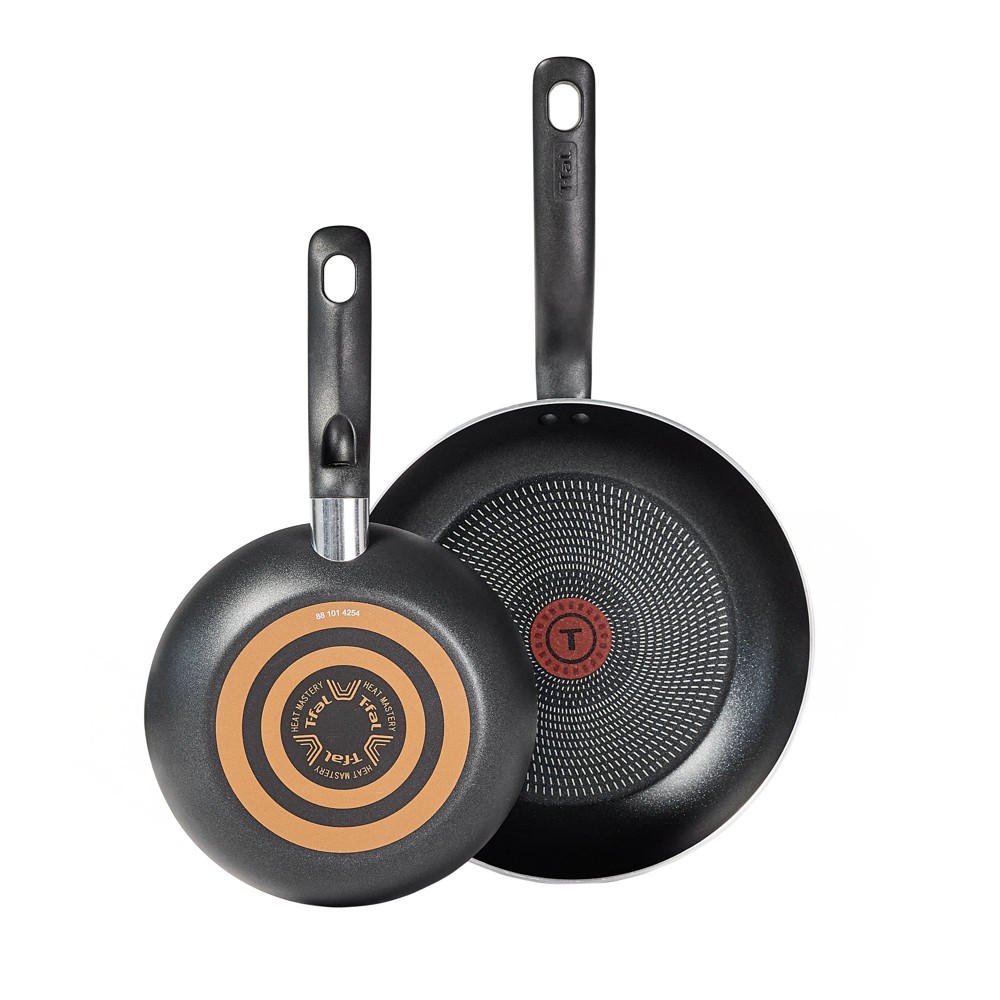 T-fal 2pc Frying Pan Set, Simply Cook Nonstick Cookware Black