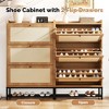 QingMoon Entryway Shoe Cabinet, Wood Shoe Rack, Modern Freestanding Shoe Storage Organizer with 3 Flip-Front Drawers for Hallway, Foyer - 2 of 4