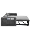 55.5" Modern Pull-Out Sleep Sofa - 2-Seater Loveseat with Lumbar Pillows & Side Pockets - 3 of 4