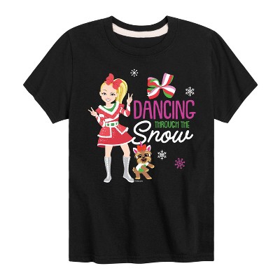 JoJo Siwa Dancing Through The Snow Short Sleeve Graphic T-Shirt - Black - 2T