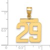Black Bow Jewelry 14k Yellow Gold, Athletic Collection Medium Polished Number 29 Pendant - 3 of 4