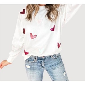 Women's Sarah Hearts Sweatshirt - Mary Square - 1 of 3