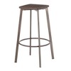 Industrial Square Barstool with Metal Frame and Built-In Footrest for Kitchen Island or Home Bar, Backless Design, Set of 2 - 4 of 4