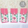 Big Dot of Happiness Pink Flamingo - Tropical Summer Gift Favor Bags - Party Goodie Boxes - Set of 12 - 2 of 4