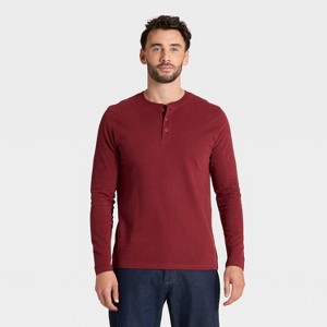 Men's Vintage Long Sleeve Henley Shirt - Goodfellow & Co™ - 1 of 3
