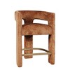 Jofran,Gwen Modern Luxury Jacquard Fabric Upholstered Sculpture Counter Stool - 3 of 4