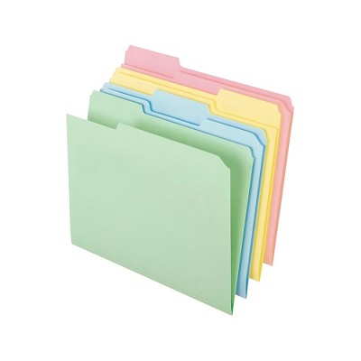 Staples Top-Tab File Folders 3-Tab Letter Assorted Pastel Colors 100/BX TR459684/459684