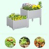 Naysaye 2-Piece Raised Garden Planter with Legs, Planter Box for Grow Flowers, Gray, 15.75"*15.75"*17.25" - 4 of 4