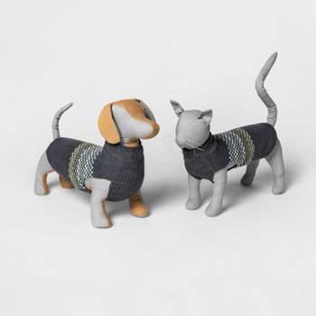 Fairisle Stripe Cool Colorway Dog and Cat Sweater - Gray - S - Boots & Barkley™