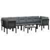 vidaXL 8 Piece Patio Lounge Set Black and Gray Poly Rattan - 3 of 4