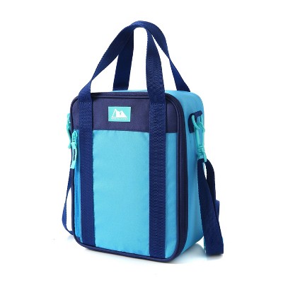 Arctic Zone Upright Classic Molded Lunch Bag with Ice Pack and Sandwich Container - Blue