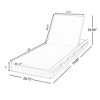 Acacia Wood Outdoor Chaise Lounge Chair with Cushion, Adjustable Chaise Lounge Chair for Patio, Wooden Chaise Lounge Chair with 4 Positions-Koiai - 3 of 4