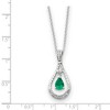 Black Bow Jewelry Rhodium Sterling Silver May CZ Birthstone Never Forget Necklace - 2 of 4