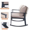 Ainfox Outdoor Wicker Loveseat Rocking Chair, Patio Rattan Rocker Chair with Cushions Cozy Rocking Wicker Furniture for Garden Backyard Porch - 3 of 4