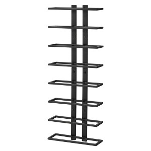Itopfox 8-Tier Wall Mount Wine Rack for Bottles Display and Storage, Hanging Organizer for Living Room, Dining Room, Wine Cellar, Bar, Black - 1 of 4