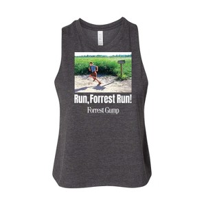 Women's Forrest Gump Run Forrest Run Graphic Racerback Tank - Heather Charcoal - Small - 1 of 3