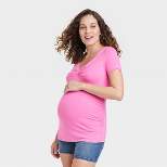 Short Sleeve Twist-Front Maternity Top - Isabel Maternity by Ingrid & Isabel™