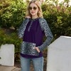 Anna-Kaci Women's Leopard Contrast Relaxed Fit Hoodie with Kangaroo Pocket - 2 of 4
