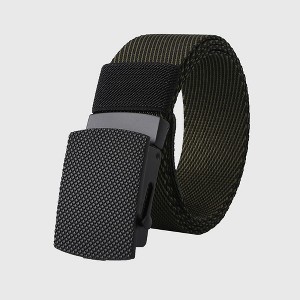 Anna-Kaci Women's Striped Nylon Belt with Textured Buckle - 1 of 4