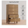 White 5 Drawer Dresser With Deep Drawers For Bedroom, Modern Wooden Chest Dresser With Deep Drawers With Vintage Pattern Design - 4 of 4