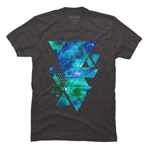 Men's Design By Humans Geometric Triangles Outer Space Galaxy By Limhengs T-Shirt - 1 of 4