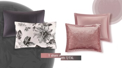 Blush and Gold Twin XL Microfiber Geometric Comforter Set