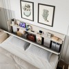 Full Queen King Size Bed Frame with 4 Drawers,Diamond Tufted Upholstered Bed Frame with Charging Station,No Box Spring Needed - 4 of 4