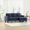 VASIP Velvet Sectional Couch , L Shaped Sofa with Ottoman for Small Apartment - 2 of 4