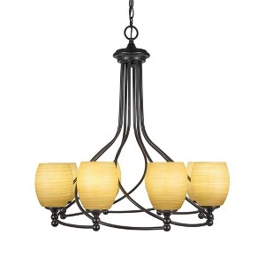 Toltec Lighting Capri 8 - Light Chandelier in  Dark Granite with 5" Cayenne Linen Shade - 1 of 1