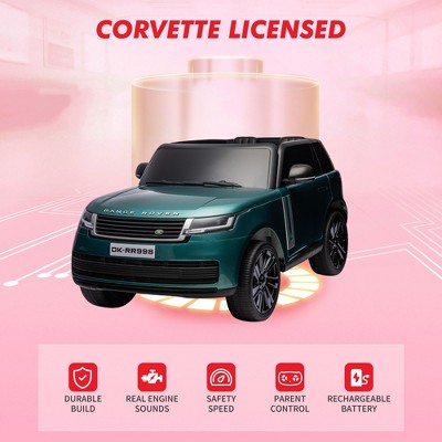 24V Ride On Toy, Licensed Land Rover Kids Car, 2-Seater Ride On Car with Parent Remote Control, Toy Storage Box, 3 Speeds, LCD Display, Lockable Doors