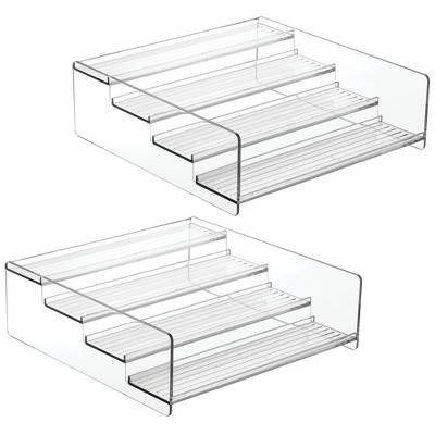 mDesign Plastic Bathroom Medicine Organizer, 4 Level Shelf, 2 Pack