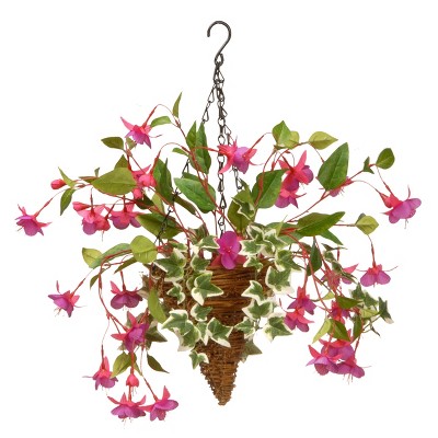 National Tree Company 15" Fuchsia and Ivy Hanging Basket