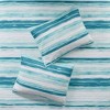 Sapphtopaz 6-Piece Watercolor Coastal Stripe Reversible Quilt Set, Printed Sheet Set with Throw Pillows, Sheets Bed Set for Women, Men, Kids & Teens - 3 of 4