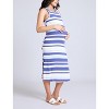 Women's Crew Neck Sleeveless Racerback Maternity Midi Dress | Motherhood Maternity - 3 of 4
