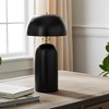 HomeRoots 23" Distressed Black Ceramic Table Lamp With Black Drum Shade - 2 of 4