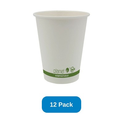 Planet+ 12 oz Compostable Hot Cup PLA Lined SFI Paper - Pack of 12